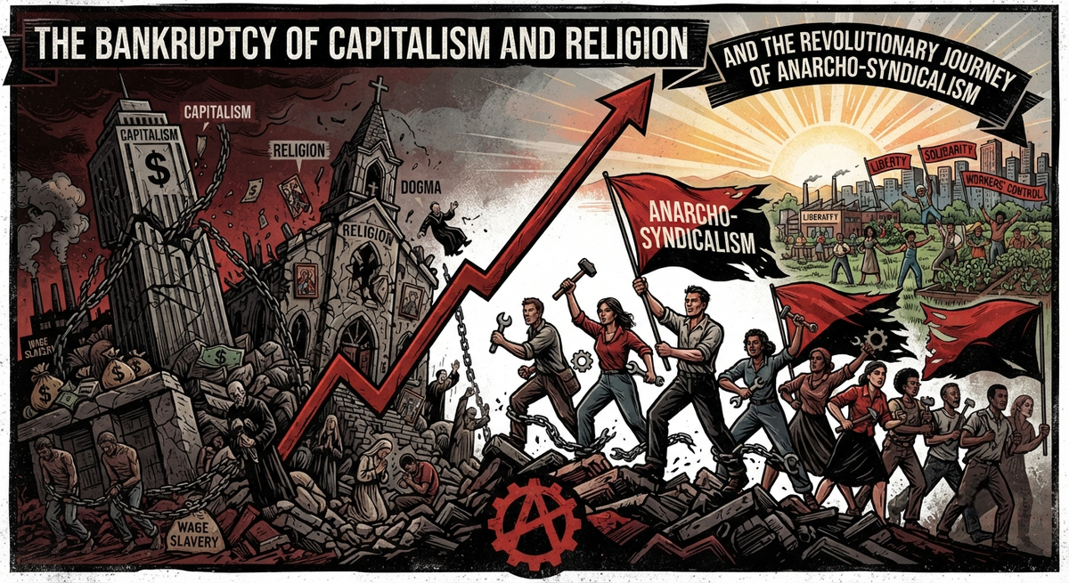 The Bankruptcy of Capitalism and Religion, and the Revolutionary Journey of Anarcho-Syndicalism